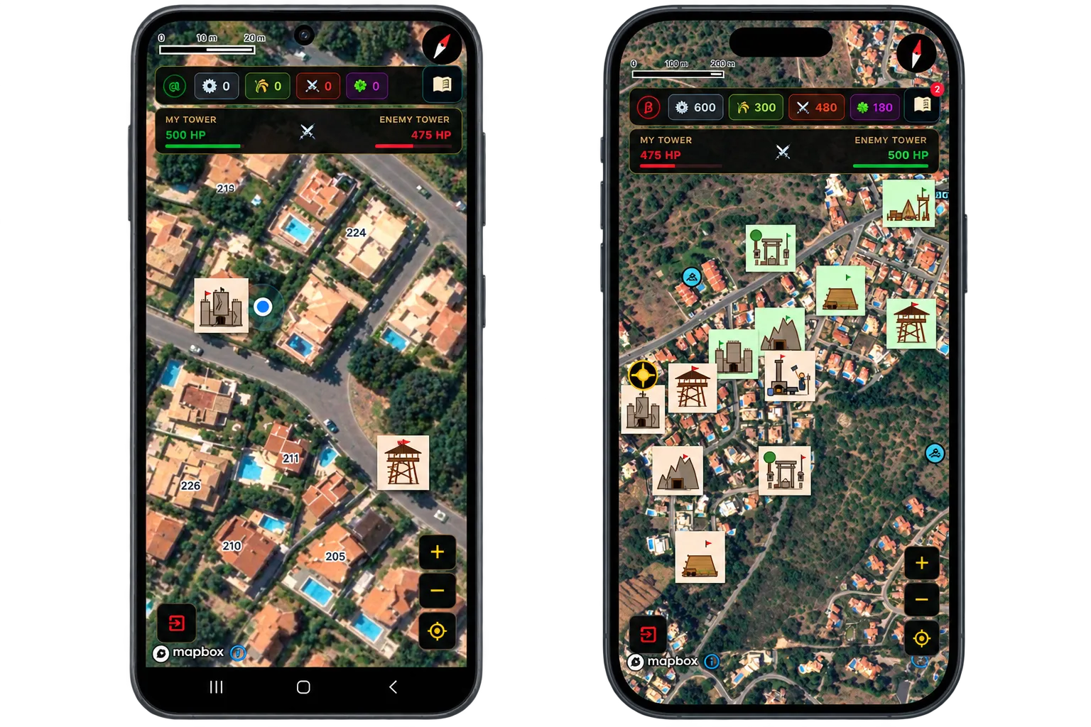 Placing Dominion assets on the map, shown on two devices