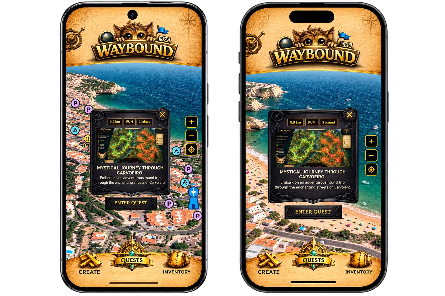 Two players on the home screen with a Flag Raiders preview card