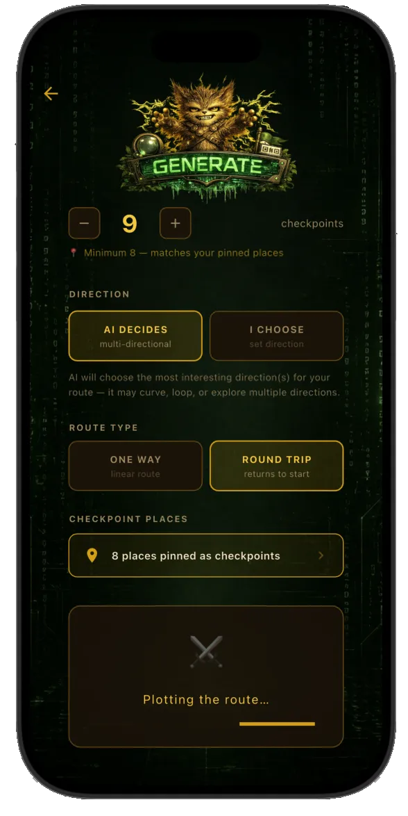 AI generation setup screen
